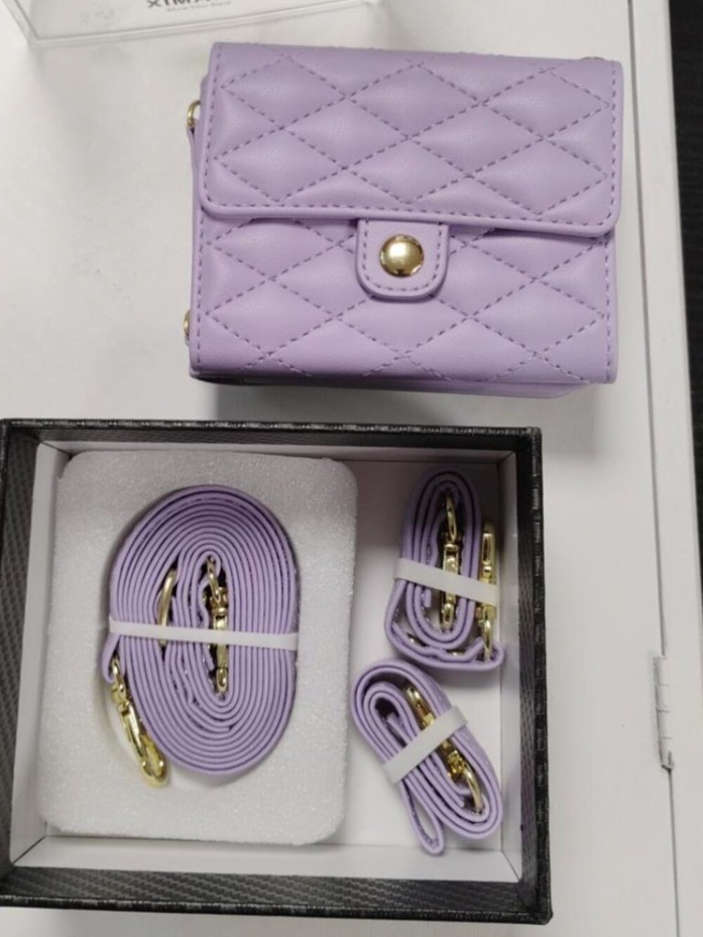 Samsung Galaxy Z Flip 5 Wallet Case Crossbody Strap Lavender XIMAND NEW